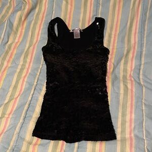 Black Sequin Tank Top